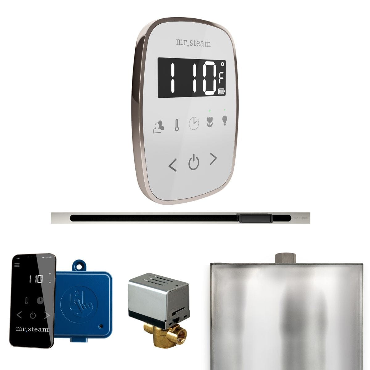 Allows you to start your steam shower from anywhere