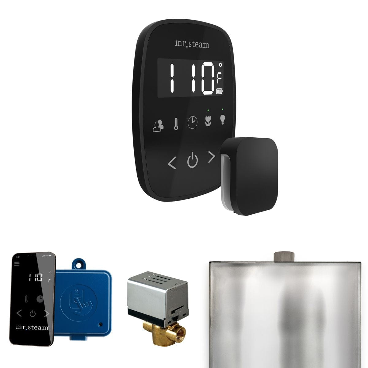 Has an oil reservoir at the top for essential oils
