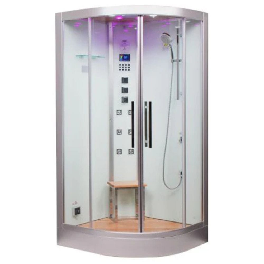 Platinum 1-Person Corner Steam Shower 39” x 39” x 89” White