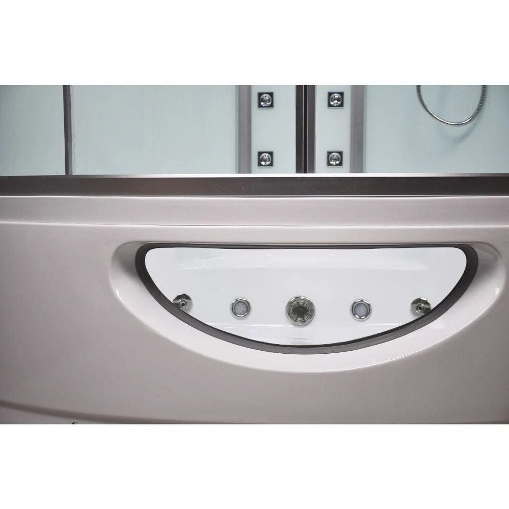 Platinum 59" Corner Steam Shower Jetted Tub Clear Glass