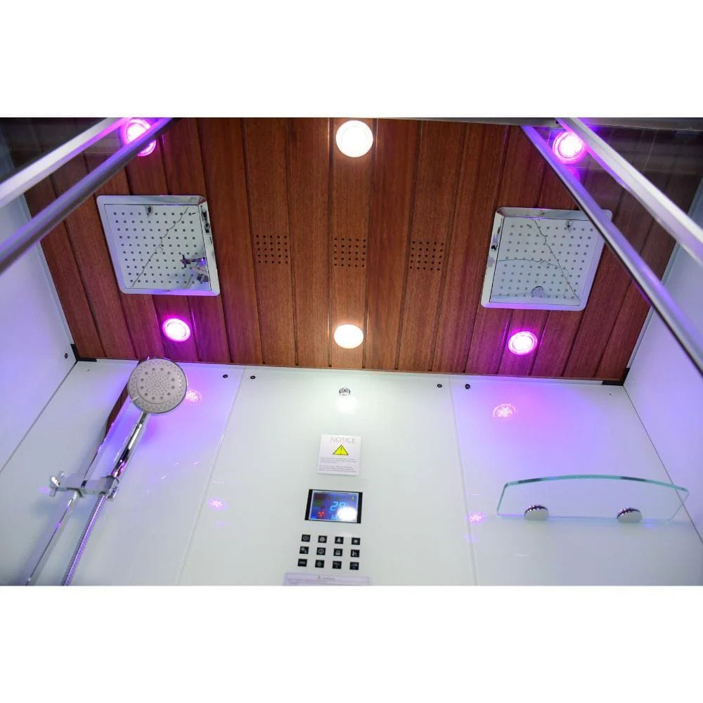 Platinum Steam Shower White Glass