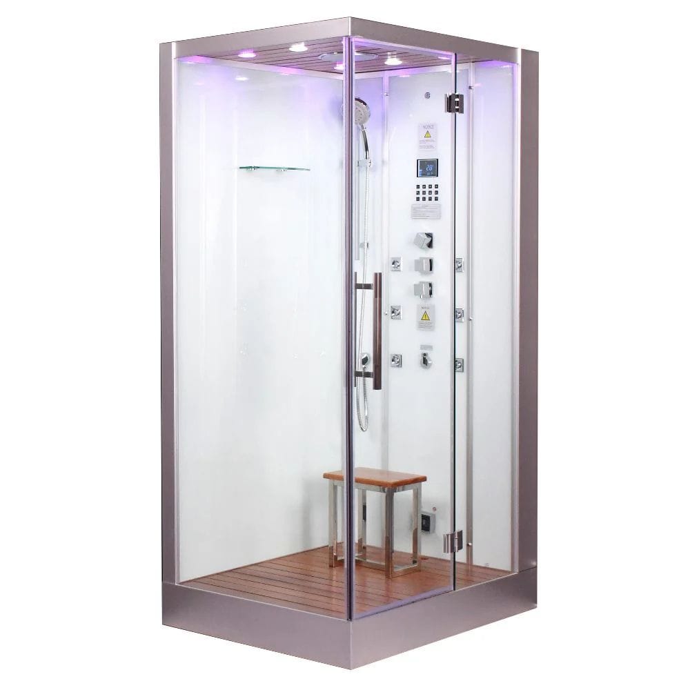 Platinum White 2-Person Steam Shower Right Hand Design