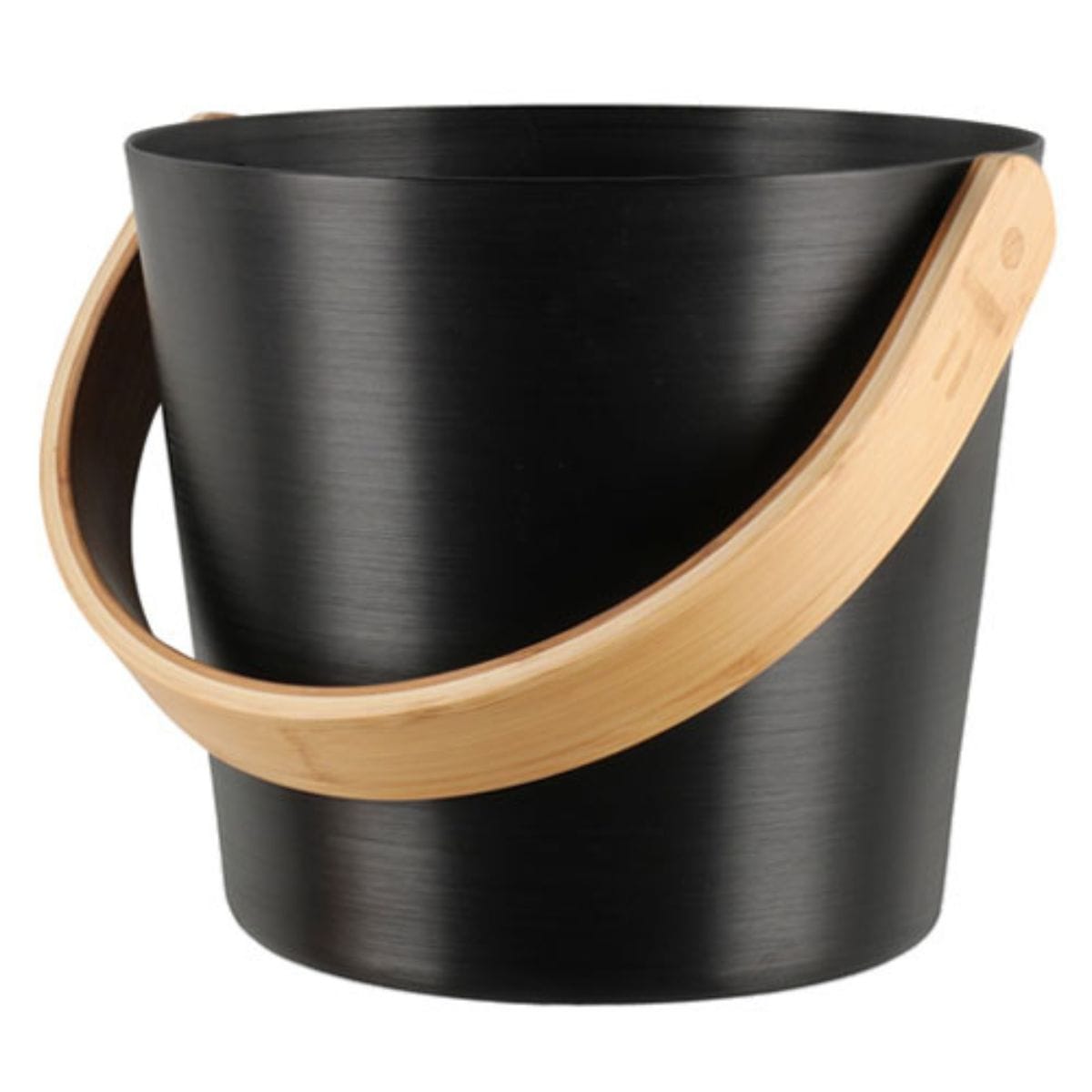 Features a curved handle of heat-treated bamboo