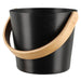 Features a curved handle of heat-treated bamboo
