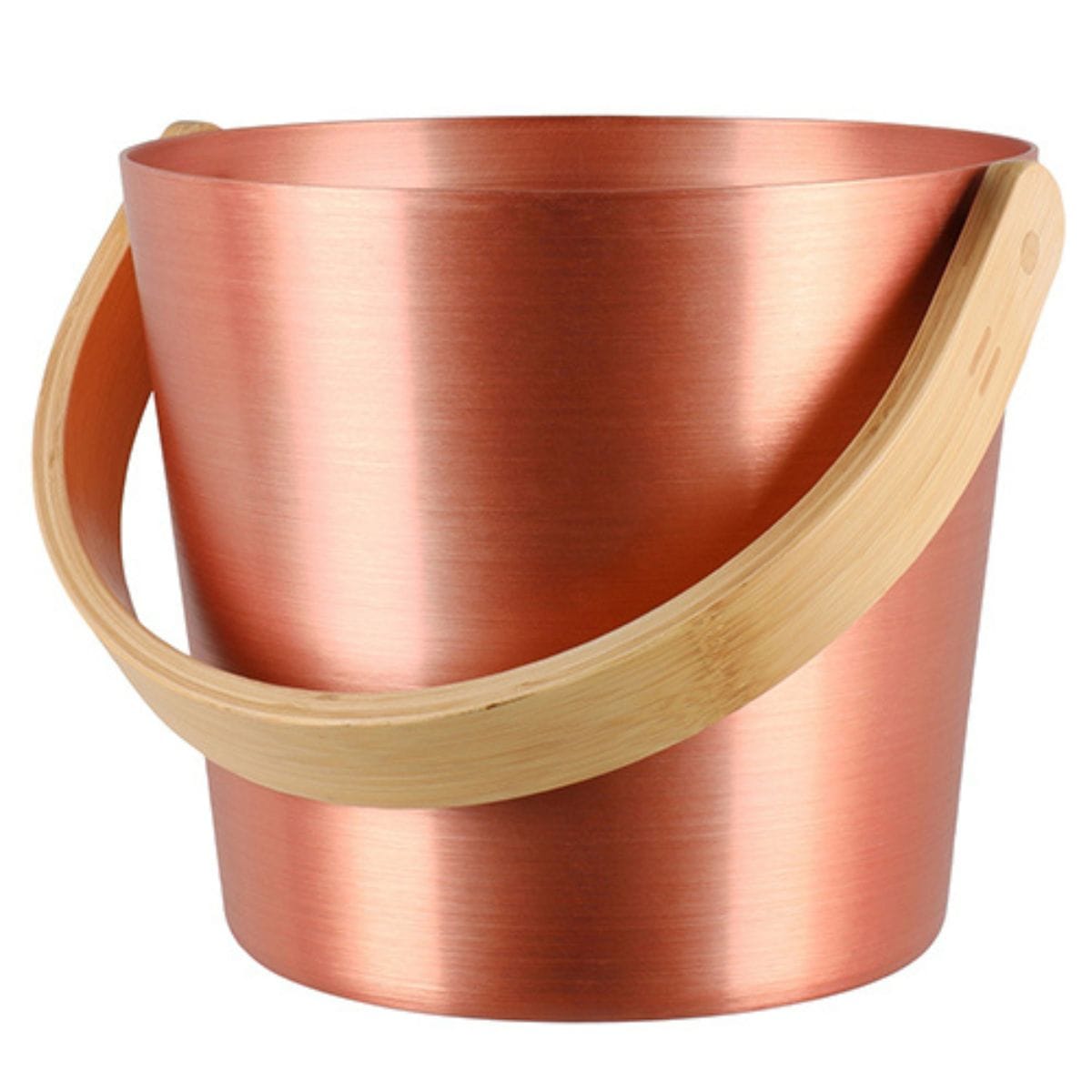 Sleek color-anodized aluminum bucket