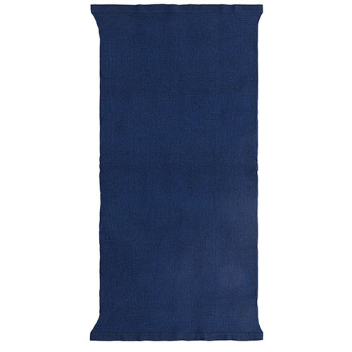 Dark blue towel on a white background