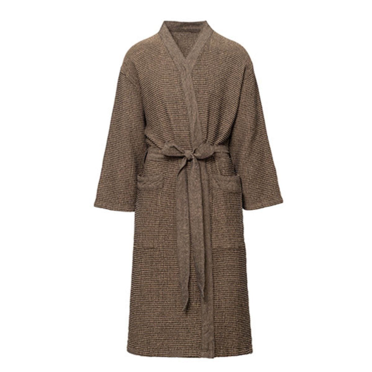 Brown textured robe on a white background