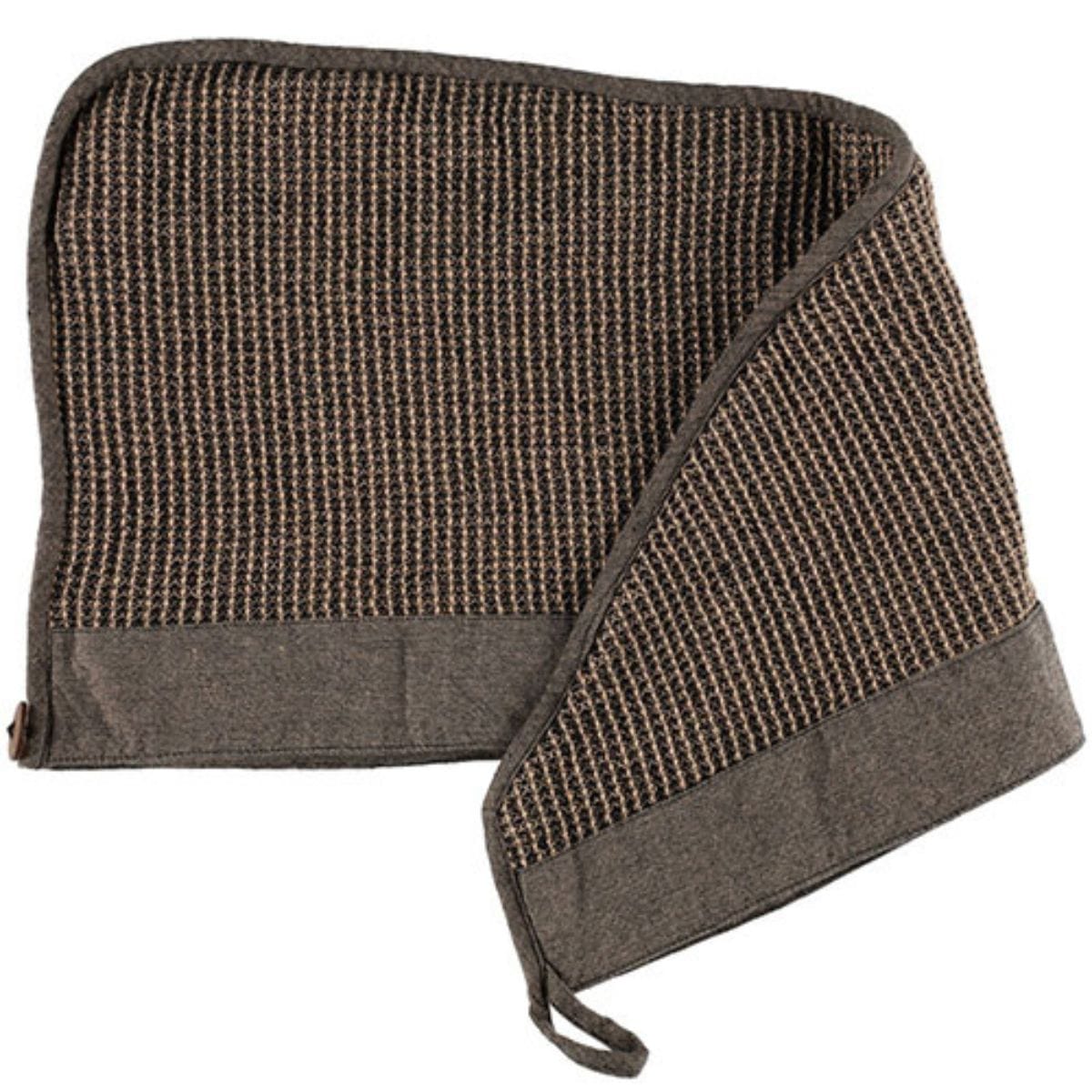 An absorbent hair towel gently dries and protects your hair