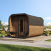 SaunaLife Model CL12GCP outdoor sauna with dressing room and porch