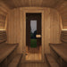 SaunaLife Model CL12GCP outdoor sauna with dressing room and porch