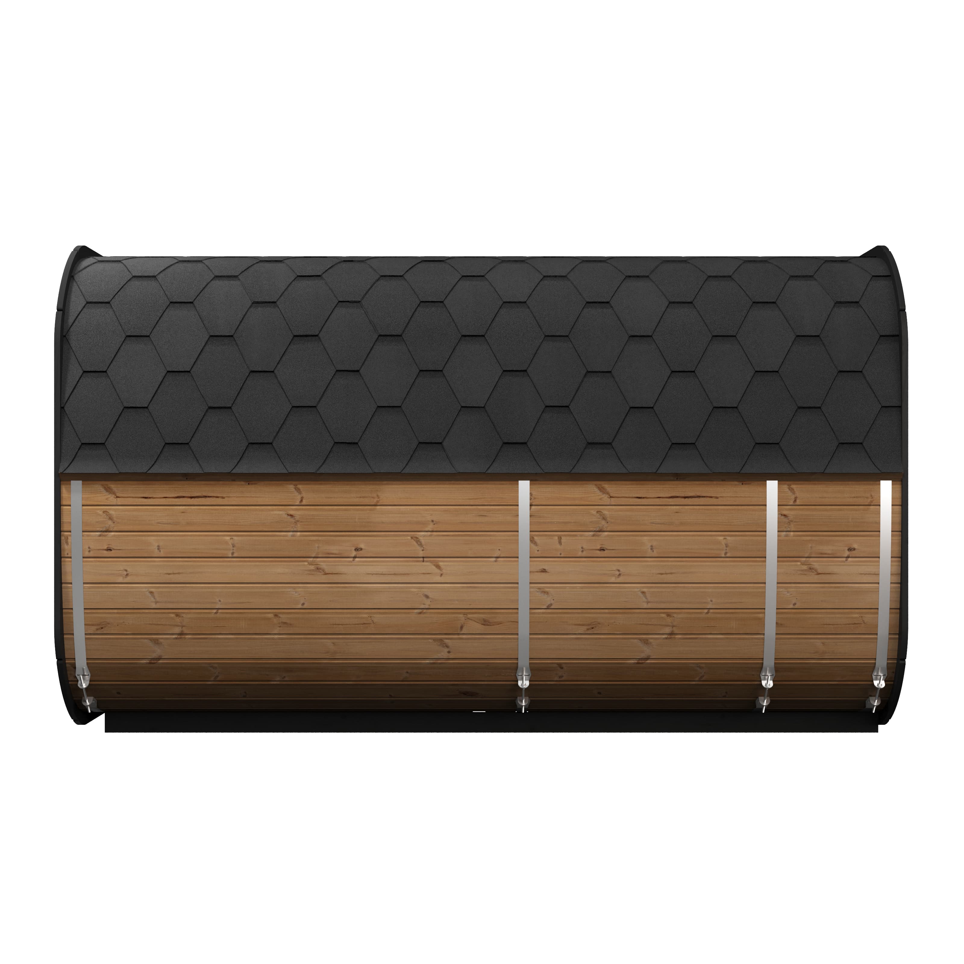 SaunaLife Model CL12GCP outdoor sauna with dressing room and porch