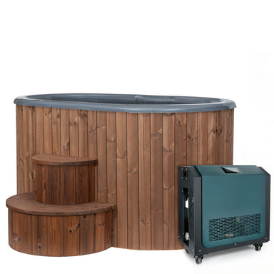 SaunaLife Model S2NC package, two-person immersion tub with AP-1 chiller/heater