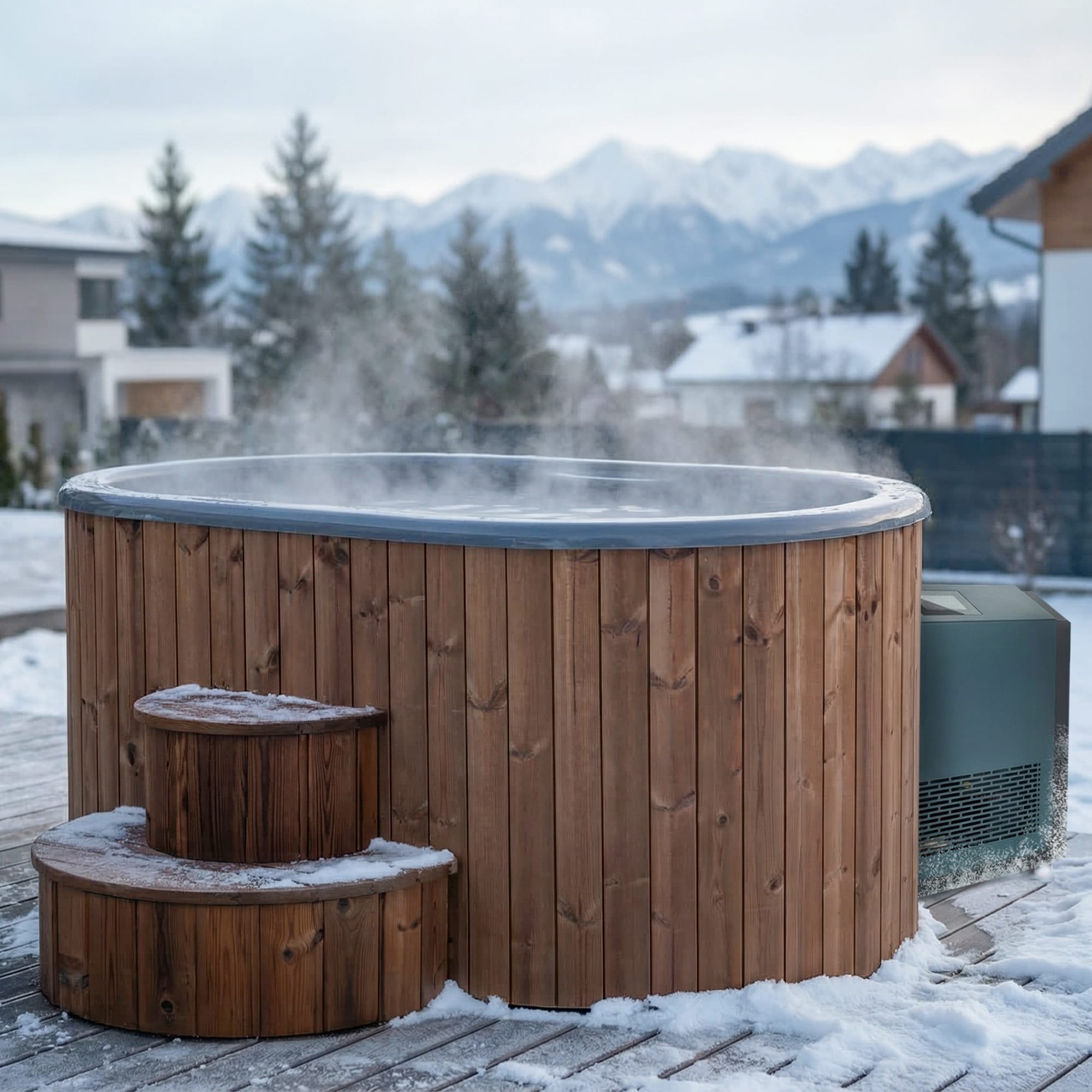 SaunaLife Model S2NC package, two-person immersion tub with AP-1 chiller/heater