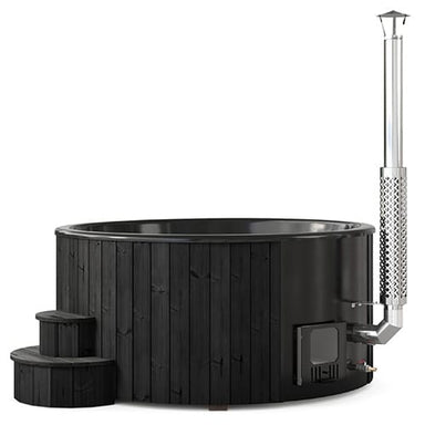 SaunaLife Model S6B wood-fired hot tub, black