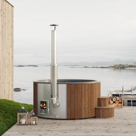 SaunaLife Model S6N wood-fired hot tub