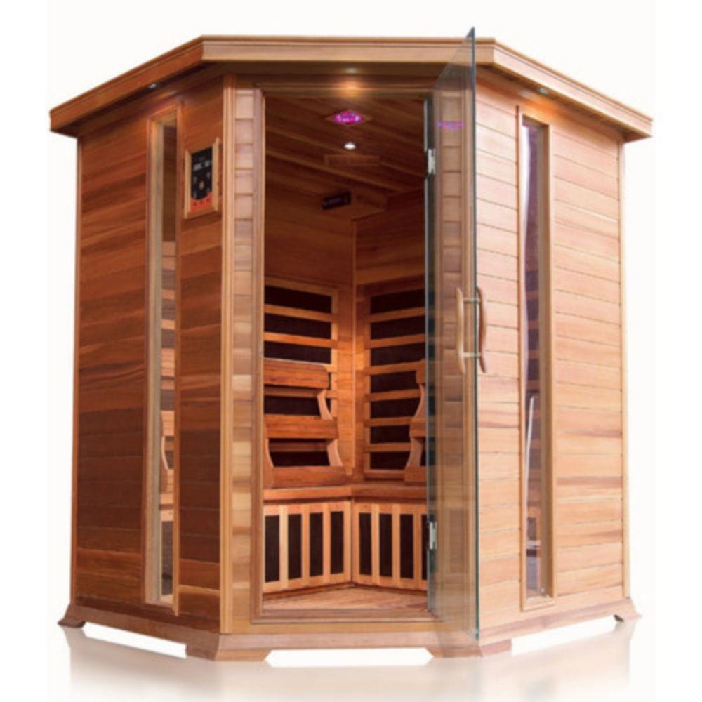Sunray Bristol Bay 4-Person Indoor Infrared Corner Cedar Sauna