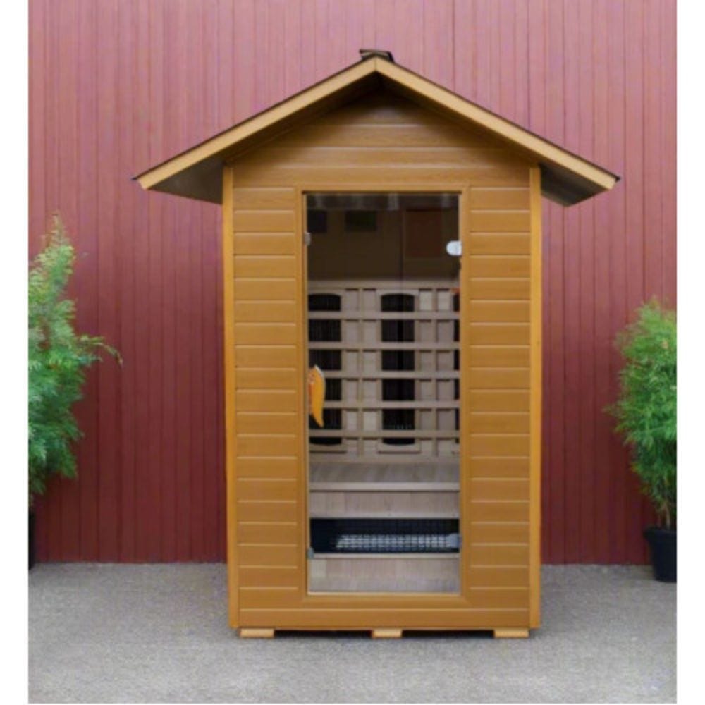 Sunray Burlington 2 Person Outdoor Infrared Sauna w/ Shingled Roof