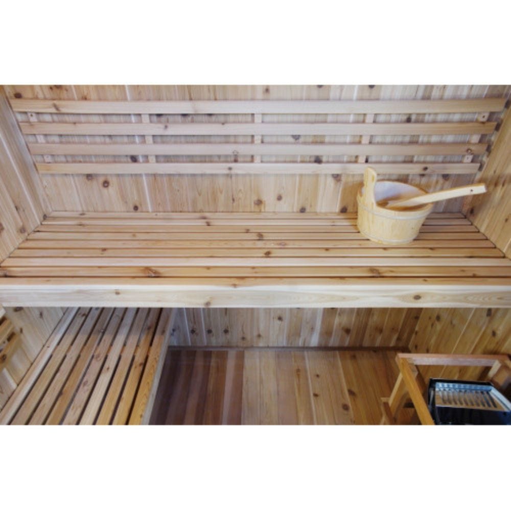 Sunray Hampton 3 Person Indoor Traditional Sauna w/ 4.5kW Harvia and Side Bench