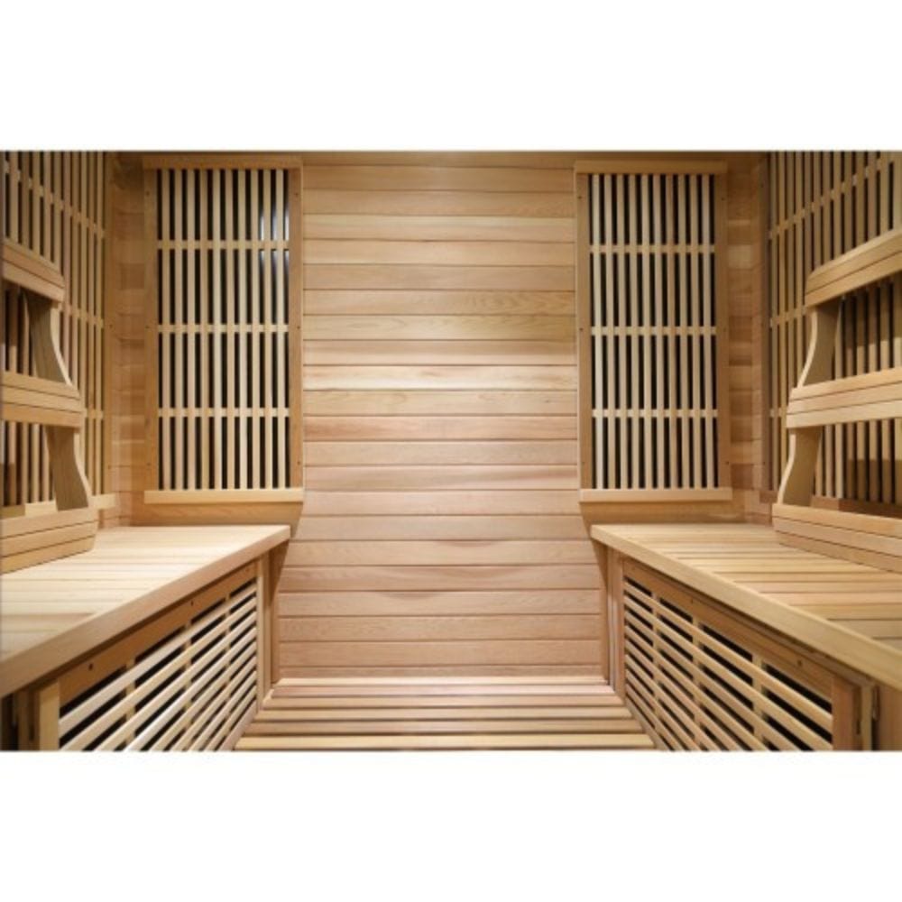 Sunray Roslyn 4 Person Cedar Sauna w/Carbon Heaters/Side Bench Seating