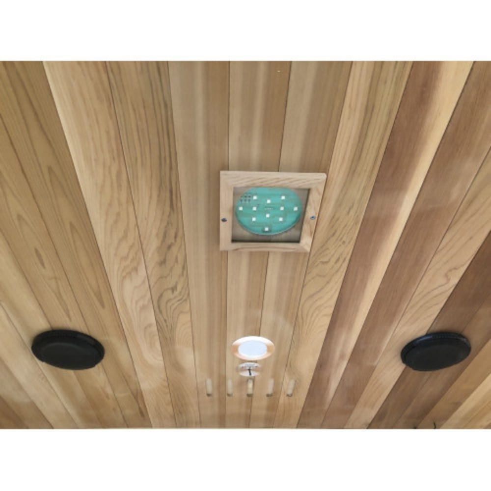 Sunray Roslyn 4 Person Cedar Sauna w/Carbon Heaters/Side Bench Seating