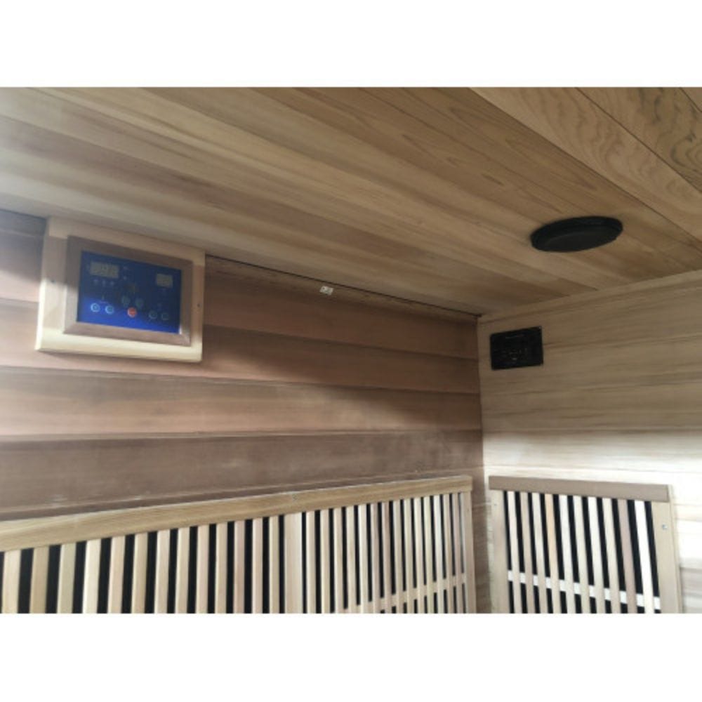 Sunray Roslyn 4 Person Cedar Sauna w/Carbon Heaters/Side Bench Seating
